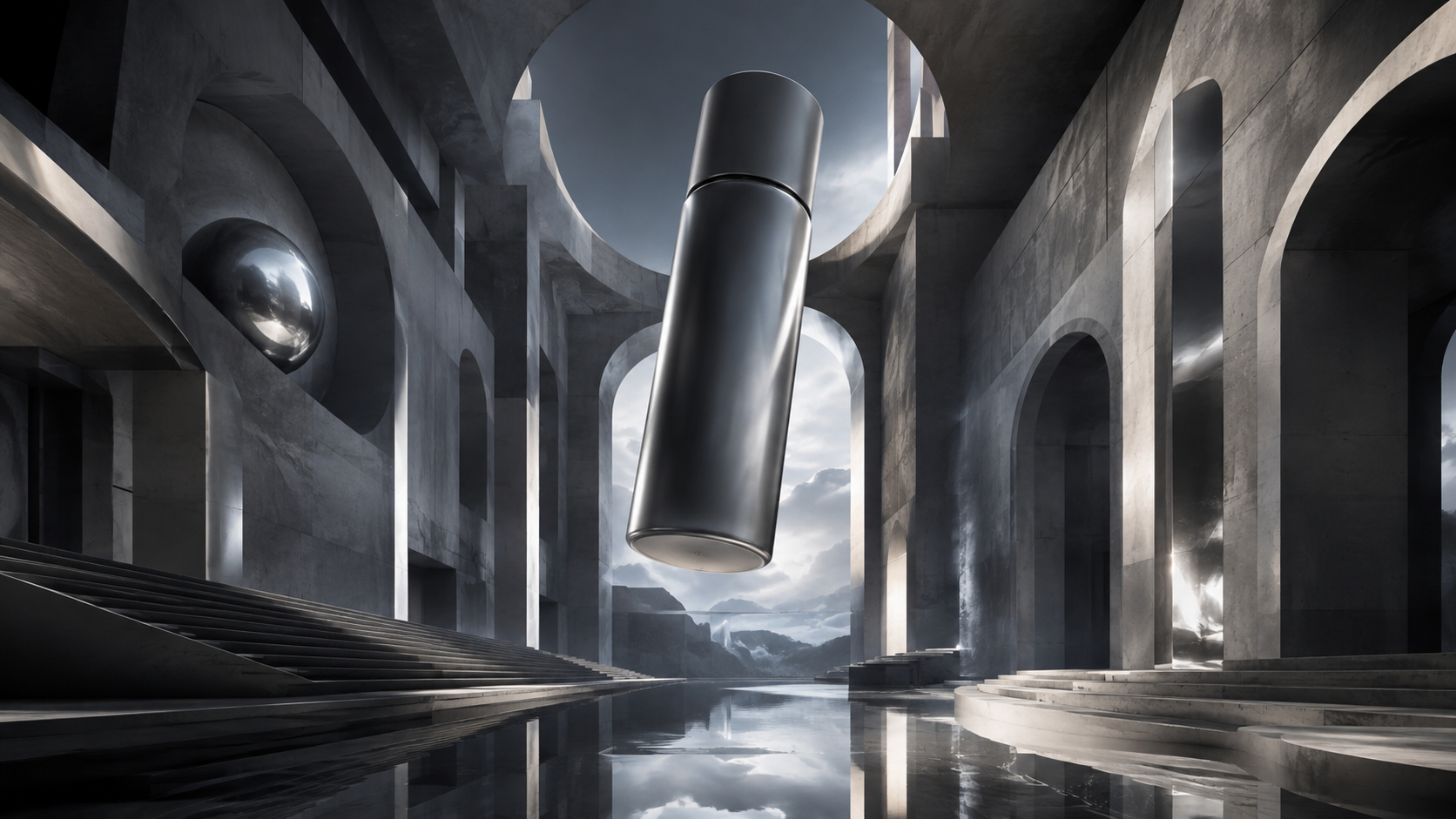 Monolithic Architectural Chamber with Floating Cylinder